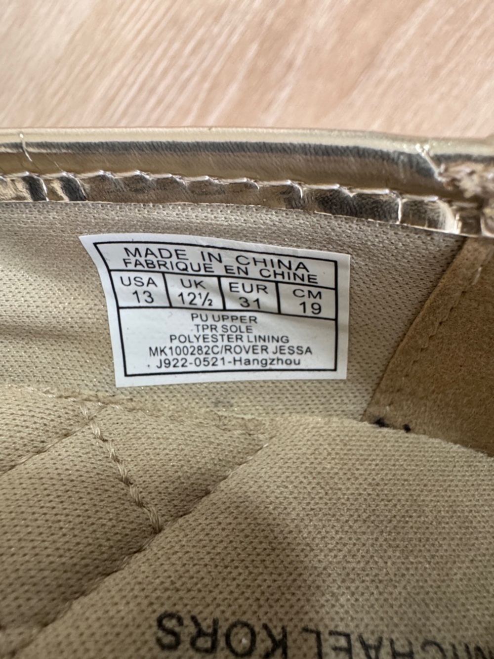 MICHAEL Michael Kors Metallic Gold Logo Bow Ballet Flats - Picture 5 of 5
